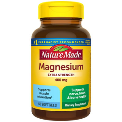 Nature Made Dietary Supplement Softgels Minerals Magnesium Hihg Potency 400 mg - 60 Count - Image 1