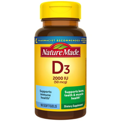 Nature Made Vitamin D3 2000iu Liquid Softgel - 90 Count - Image 1