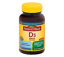 Nature Made Vitamin D Supplement Softgels D3 1000 IU - 180 Count