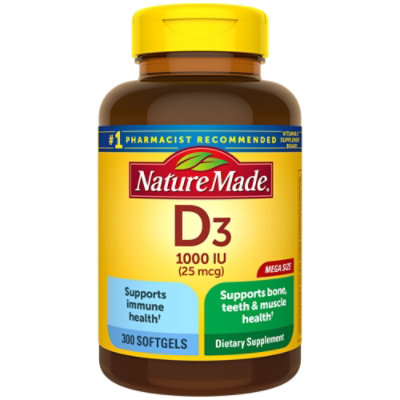 Nature Made Vitamin D3 1000iu Sofgels - 300 Count - Image 1