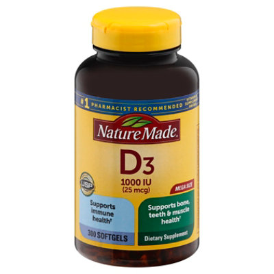 Nature Made Vitamin D3 1000iu Sofgels - 300 Count