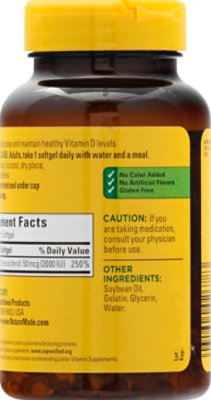 Nature Made Vitamin D 2000 Iu Softgel Value Size - 250 Count - Image 5