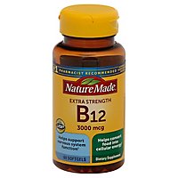 Nature Made Dietary Supplement Softgels Vitamin B-12 3000 mcg - 60 Count - Image 1