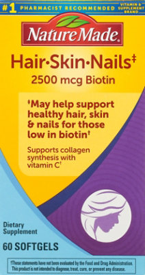 Nature Made Hair Skin & Nails Softgels - 60 Count - Image 2