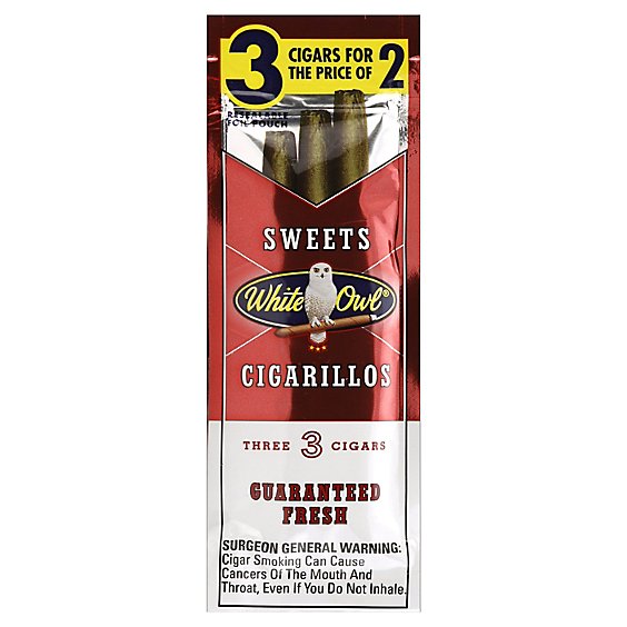White Owl Cigarillo Sweet Fat Free - 3 Count