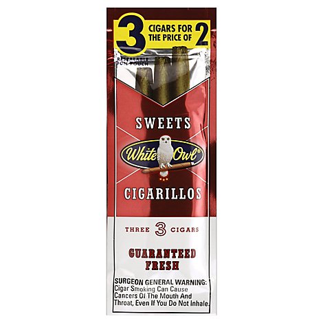 White Owl Cigarillo Sweet Fat Free - 3 Count