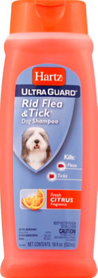 Hartz Ultra Guard Dog Shampoo Rid Flea & Tick Fresh Citrus - 18 Fl. Oz. - Image 2