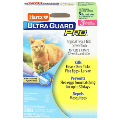 Hartz UltraGuard Pro Flea & Tick Drops For Cats - 3-0.061 Fl. Oz. - Image 2