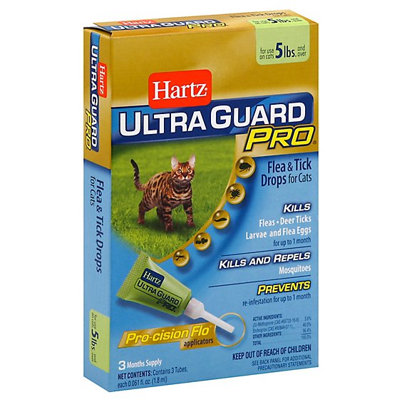 Hartz UltraGuard Pro Flea & Tick Drops For Cats - 3-0.061 Fl. Oz.