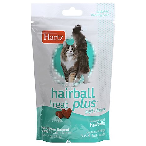 Hartz Hairball Remedy Plus For Cats & Kittens Soft Chews Savory Chicken Pouch - 3 Oz