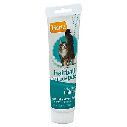 Hartz Hairball Remedy Plus For Cats Natural Salmon Tube - 2.5 Oz - Image 1
