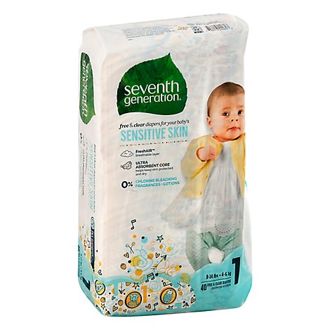 Seven Generation Diapers Stage 1 - 40 Count