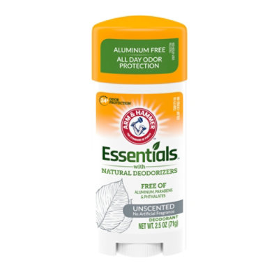 ARM & HAMMER Essentials Deodorant Solid Unscented - 2.5 Oz - Image 1