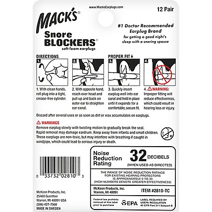 Macks Earplugs Snore Blockers - 12 Count - Image 4