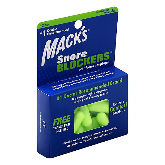 Macks Earplugs Snore Blockers - 12 Count