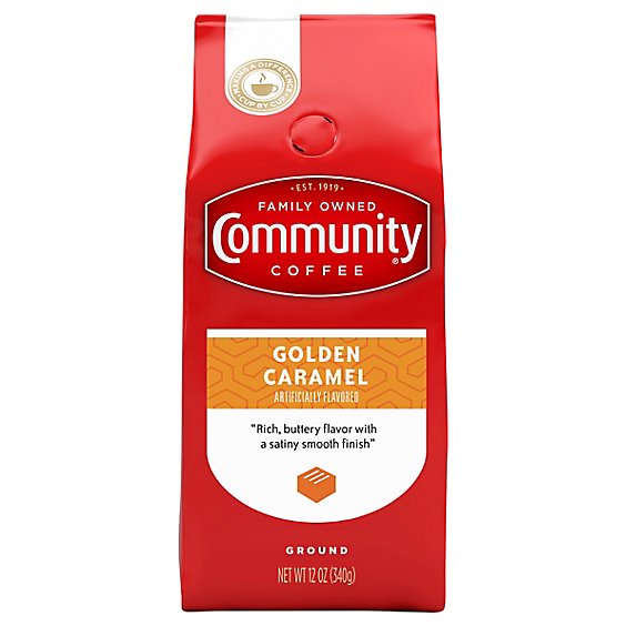 Community Coffee Coffee Ground Golden Caramel - 12 Oz