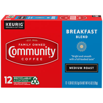 Community Coffee Coffee K-Cup Pods Breakfast Blend - 12 Count