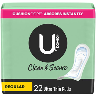 U by Kotex Security Pads Ultra Thin Regular - 22 Count