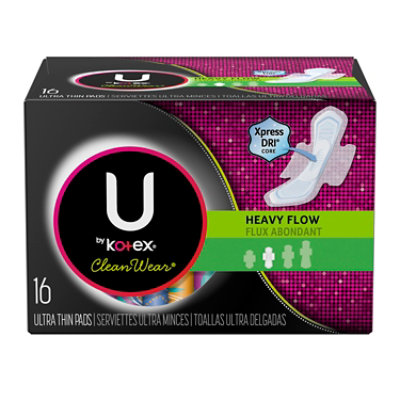 U by Kotex Clean Wear Pads Ultra Thin Heavy Flow - 16 Count - Image 3