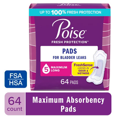 Poise Incontinence Pads 5 Drop Absorbency Incontinence Pads - 64 Count - Image 1