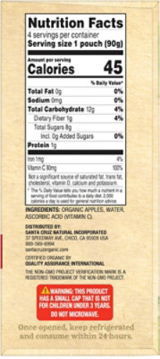 Santa Cruz Organic Apple Sauce Pouches - 4-3.2 Oz - Image 3