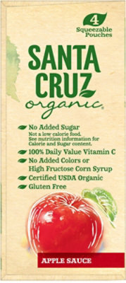 Santa Cruz Organic Apple Sauce Pouches - 4-3.2 Oz - Image 2