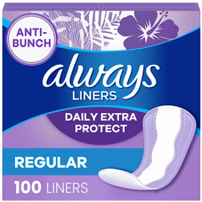 Always Anti Bunch Xtra Protection Regular Unscented Daily Liners - 100 Count - Image 1