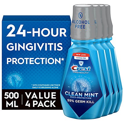 Crest Pro-Health Multi Protection Clean Mint Antigingivitis/Antiplaque Oral Rinse - 500 Ml - Image 2
