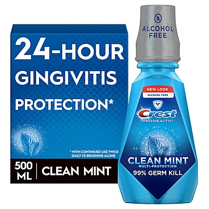 Crest Pro-Health Multi Protection Clean Mint Antigingivitis/Antiplaque Oral Rinse - 500 Ml - Image 4