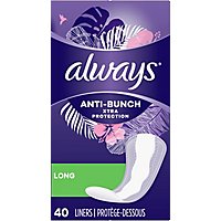 Always Anti Bunch Xtra Protection Long Unscented Daily Liners - 40 Count