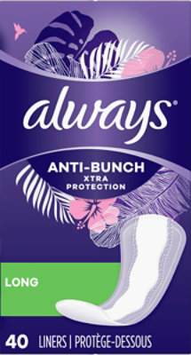 Always Anti Bunch Xtra Protection Long Unscented Daily Liners - 40 Count - Image 2