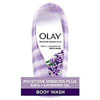Olay Moisture Ribbons Plus Shea + Lavender Oil Body Wash - 18 Fl. Oz. - Image 2