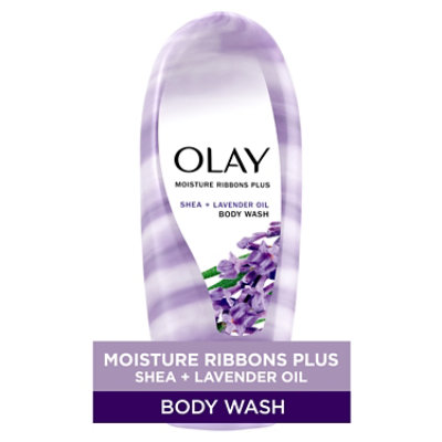 Olay Moisture Ribbons Plus Shea + Lavender Oil Body Wash - 18 Fl. Oz. - Image 1