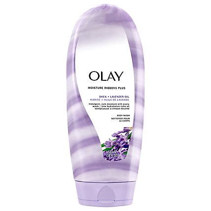Olay Moisture Ribbons Plus Shea + Lavender Oil Body Wash - 18 Fl. Oz. - Image 1