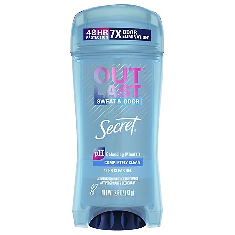 Secret Outlast Clear Gel Antiperspirant Deodorant for Women Completely Clean - 2.6 Oz