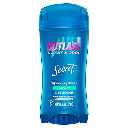 Secret Outlast Clear Gel Antiperspirant Deodorant for Women Unscented - 2.6 Oz - Image 2