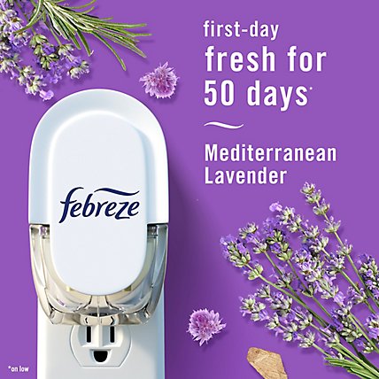 Febreze PLUG Air Freshener Refill Odor Eliminating Fade Defy Mediterranean Lavender - 2 Count - Image 4