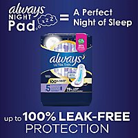 Always Ultra Thin Pads Size 5 Extra Heavy Overnight Absorbency Unscented with Wings - 34 Count - Image 4