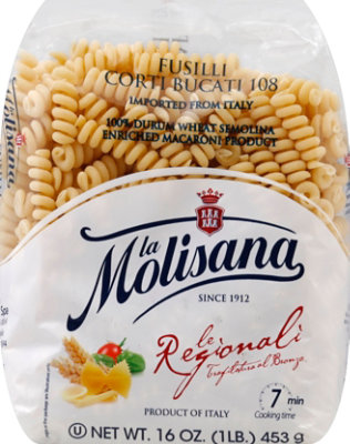 La Molisana Pasta Fusilli Corti Bucati 108 - 16 Oz - Image 2