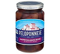 Peloponnese Gourmet Olives Black Halved Kalamata - 6.4 Oz