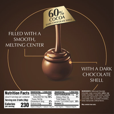 Lindt LINDOR 60% Extra Dark Chocolate Candy Truffles Bag - 5.1 Oz - Image 5