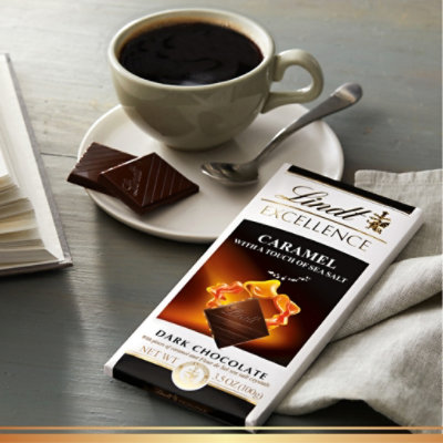 Lindt EXCELLENCE Caramel with A Touch of Sea Salt Dark Chocolate Candy Bar - 3.5 Oz - Image 2