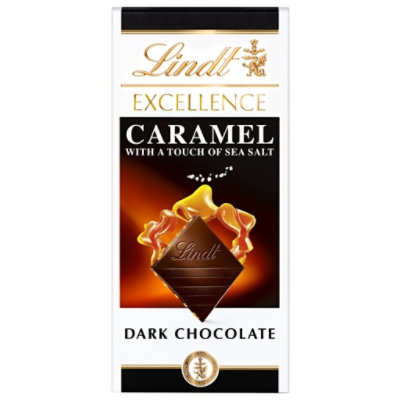 Lindt Excellence Chocolate Bar Dark Chocolate Caramel Sea Salt - 3.5 Oz