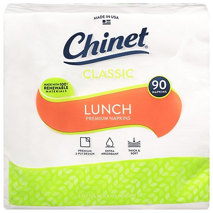Chinet Napkins All Occasion Classic White Wrapper - 90 Count - Image 2