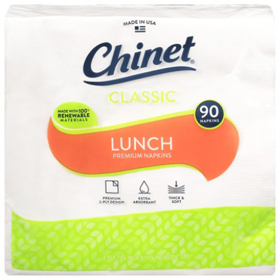 Chinet Napkins All Occasion Classic White Wrapper - 90 Count