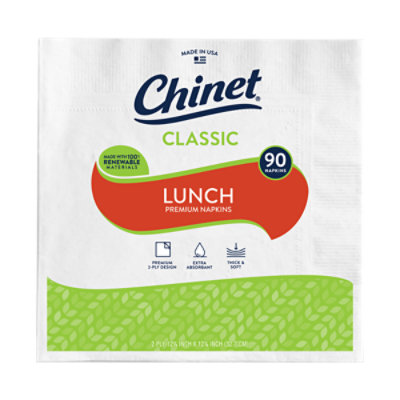 Chinet Napkins All Occasion Classic White Wrapper - 90 Count