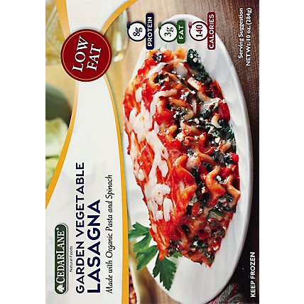Cedarlane Frozen Meal Lasagna Low Fat Garden Vegetable - 10 Oz - Image 3