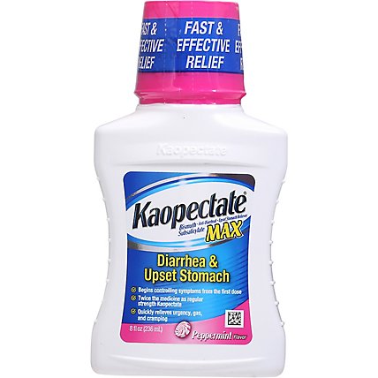 Kaopectate Max Anti-Diarrheal Bismuth Subsalicylate Peppermint Bottle - 8 Fl. Oz. - Image 2