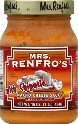 Mrs. Renfros Gourmet Sauce Medium Hot Nacho Cheese With Chipotle Jar - 16 Oz - Image 2