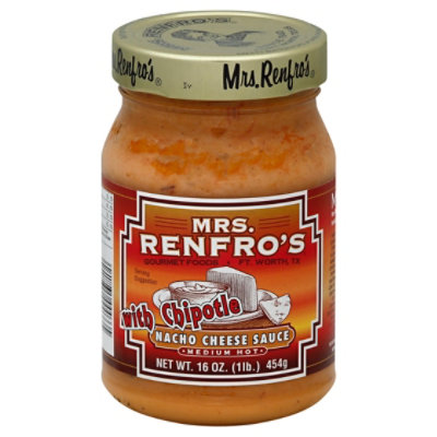 Mrs. Renfros Gourmet Sauce Medium Hot Nacho Cheese With Chipotle Jar - 16 Oz - Image 1